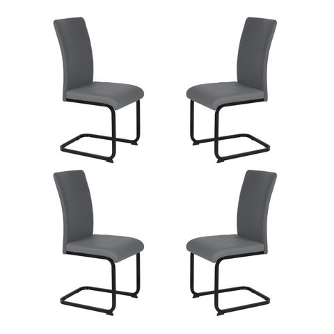Liana Grey PU Chair - black legs