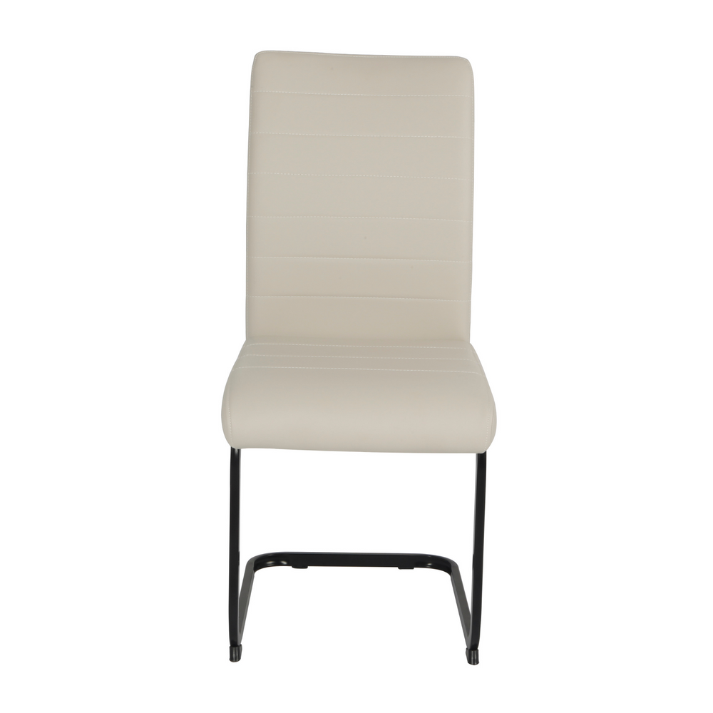 Liana Taupe PU Chair - black legs