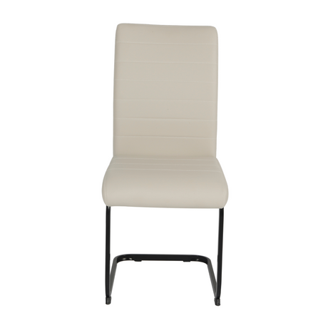 Liana Taupe PU Chair - black legs