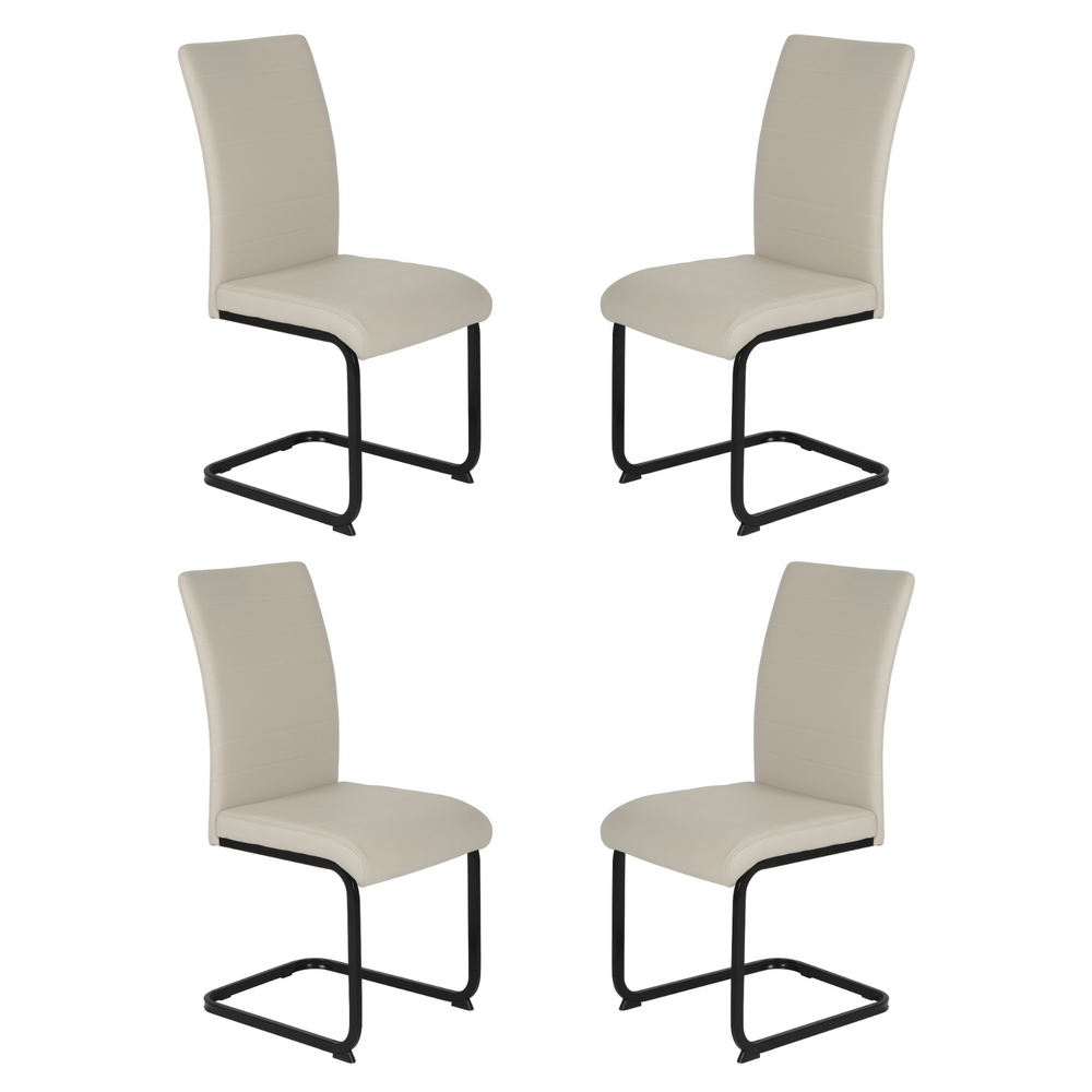 Liana Taupe PU Chair - black legs