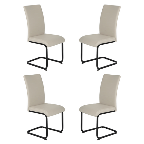 Liana Taupe PU Chair - black legs
