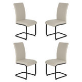 Liana Taupe PU Chair - black legs