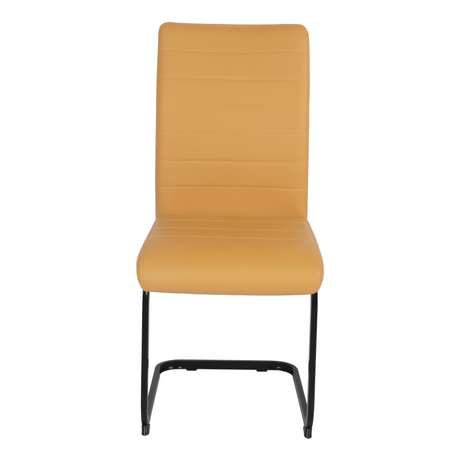 Liana Yellow PU Chair - black legs