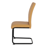 Liana Yellow PU Chair - black legs