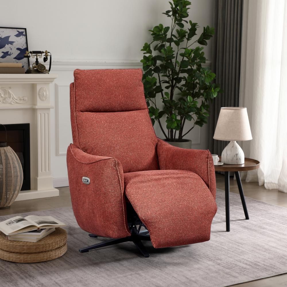 Libby Swivel Power Recliner - Ruby - Image 7