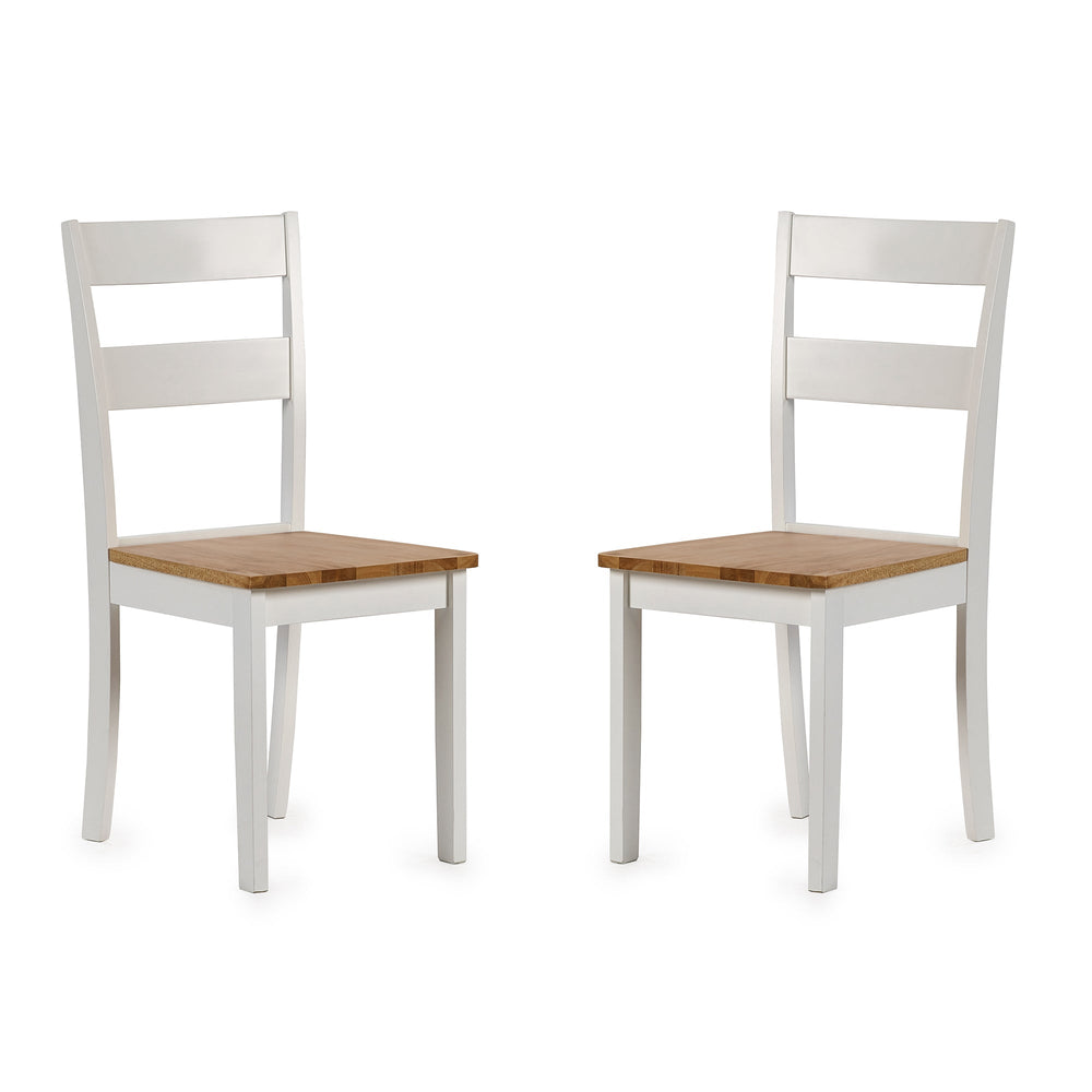 Linwood Dining Chair (Set of 2) - White and Light Brown - LIN022