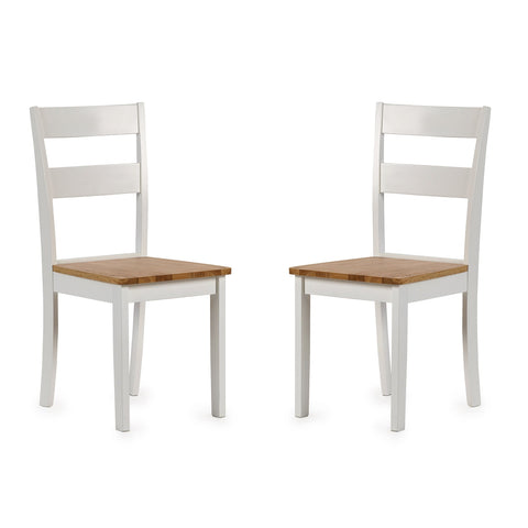 Linwood Dining Chair (Set of 2) - White and Light Brown - LIN022