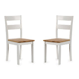 Linwood Dining Chair (Set of 2) - White and Light Brown - LIN022