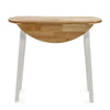 Linwood Round Drop Leaf Table - White and Light Brown - LIN004