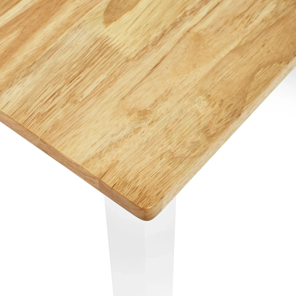 Linwood Square Dining Table - White and Light Brown - LIN005