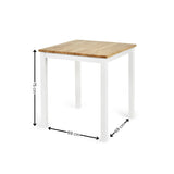 Linwood Square Dining Table - White and Light Brown - LIN005