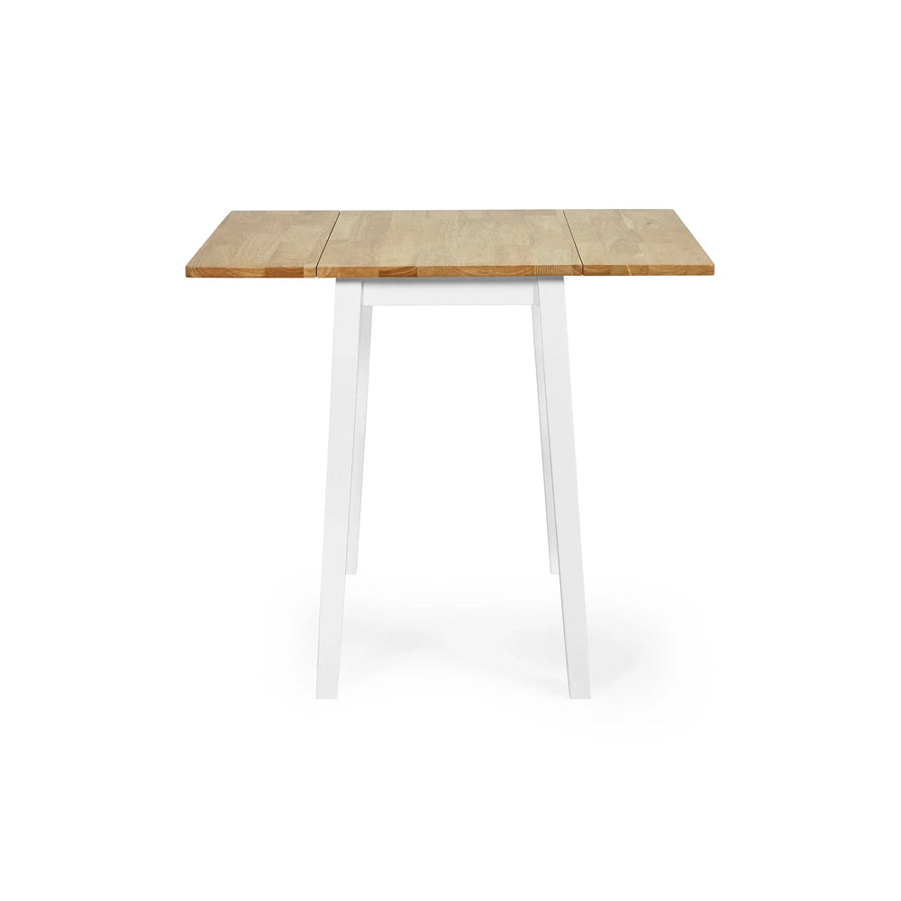 Linwood Square Dropleaf Table - White and Light Brown - LIN006