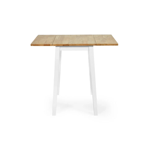 Linwood Square Dropleaf Table - White and Light Brown - LIN006