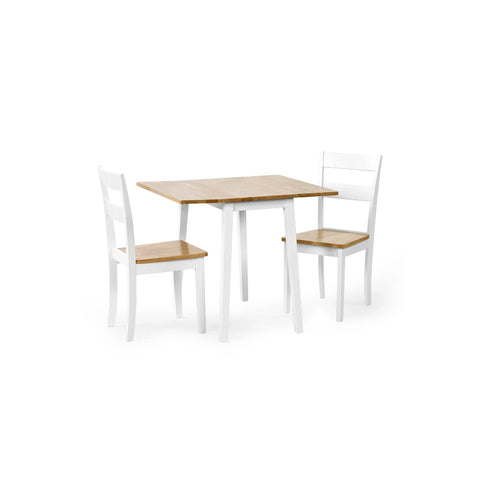 Linwood Square Dropleaf Table - White and Light Brown - LIN006