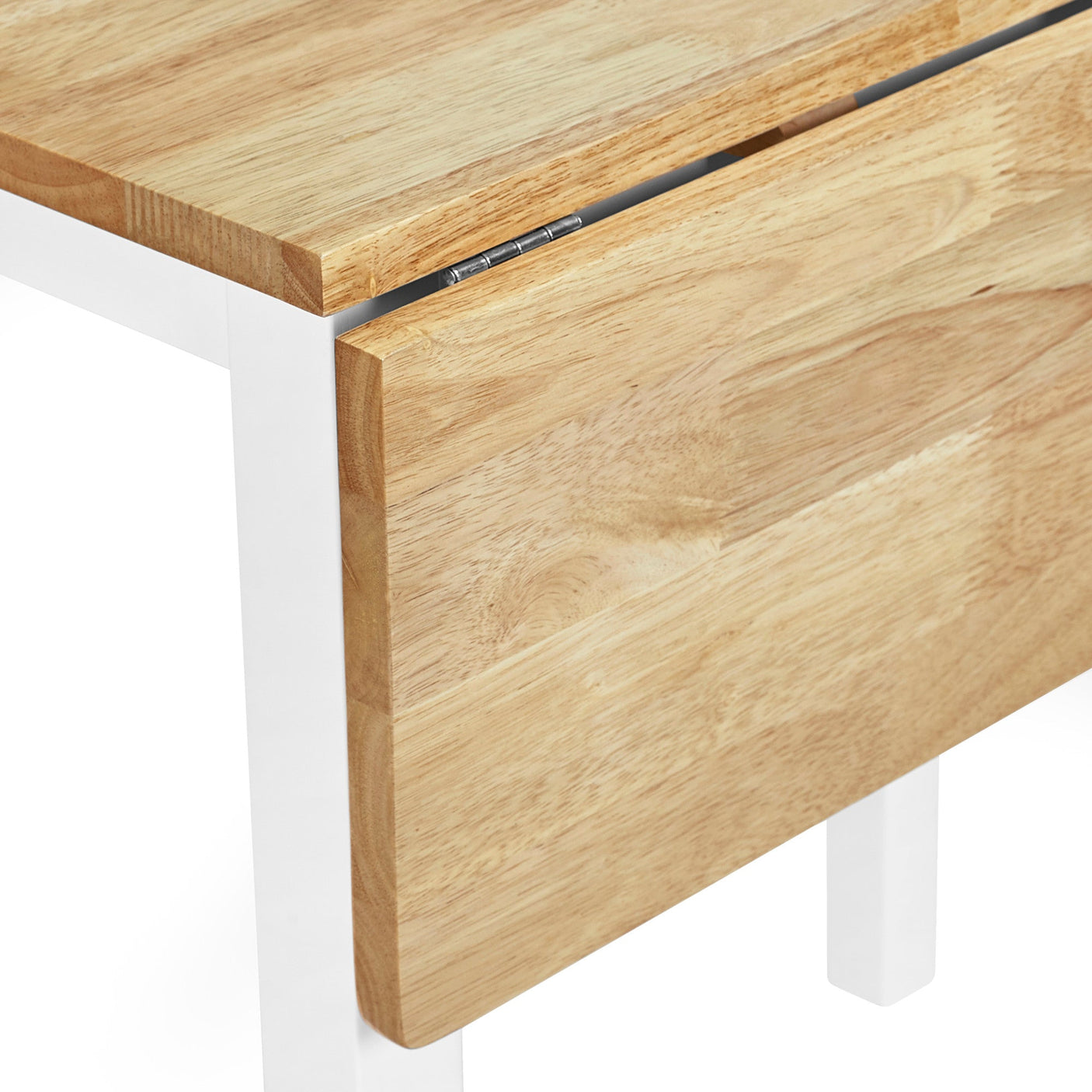 Linwood Square Dropleaf Table - White and Light Brown - LIN006