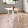 Linwood Square Dropleaf Table - White and Light Brown - LIN006
