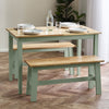 Linwood Small Dining Table - White and Light Brown - LIN001