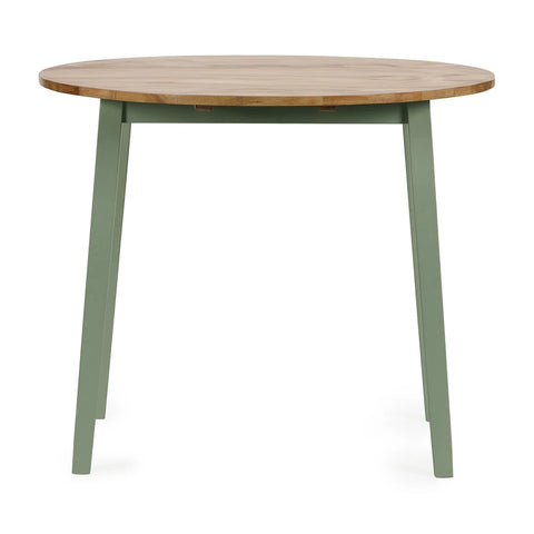 Linwood Round Drop Leaf Table - White and Light Brown - LIN004