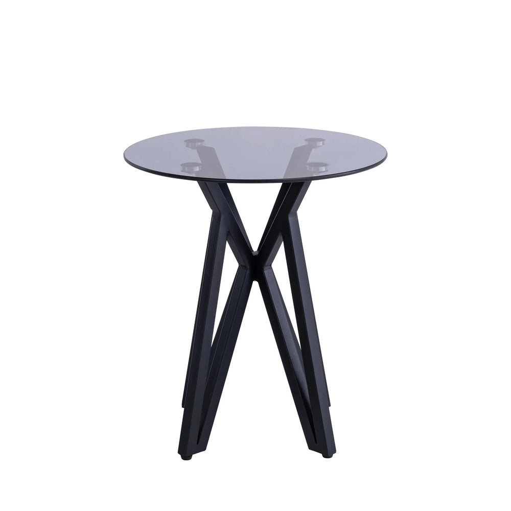 Stylish Grey Tinted Glass End Table for Modern Living Spaces