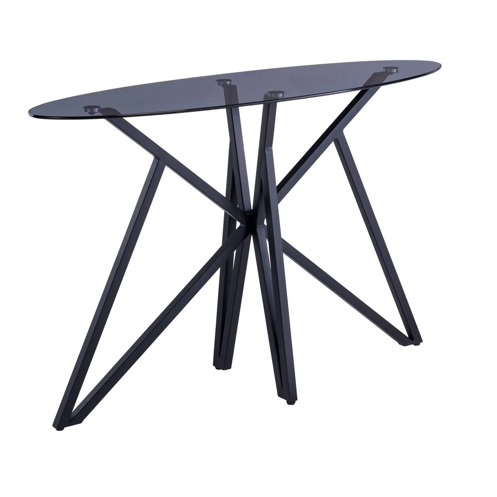 Elegant Grey Tinted Glass Console Table for Modern Interiors