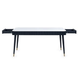 Louis Dining Table With Drawers - Black and White - LOU001