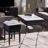 Louis Lamp Table With Drawer - Black and White - LOU002