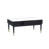 Louis Coffee Table With 2 Drawers - Black and White - LOU003