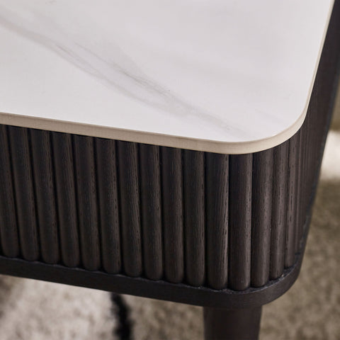 Louis Coffee Table With 2 Drawers - Black and White - LOU003