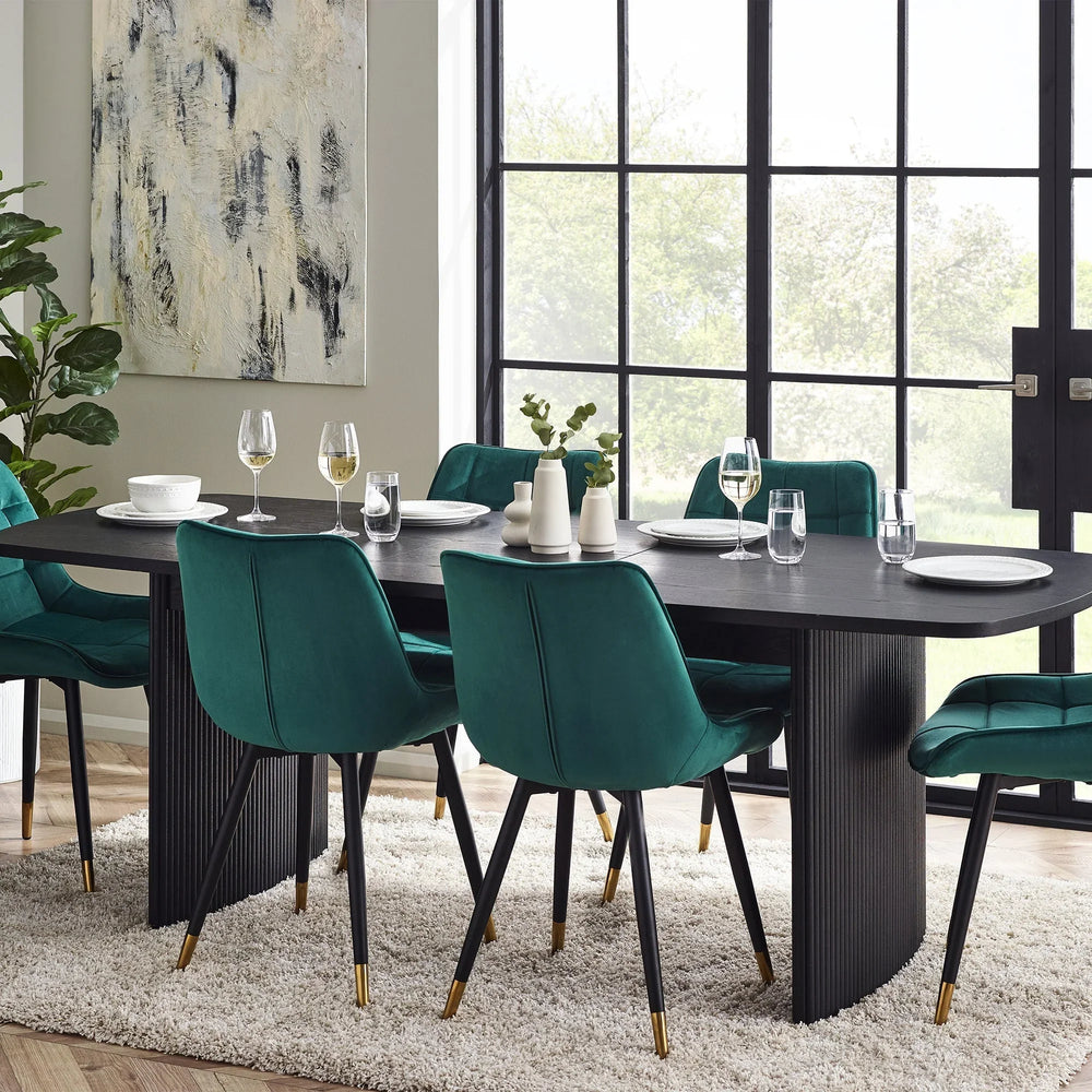 Louis Extending Dining Table - Black - LOU004