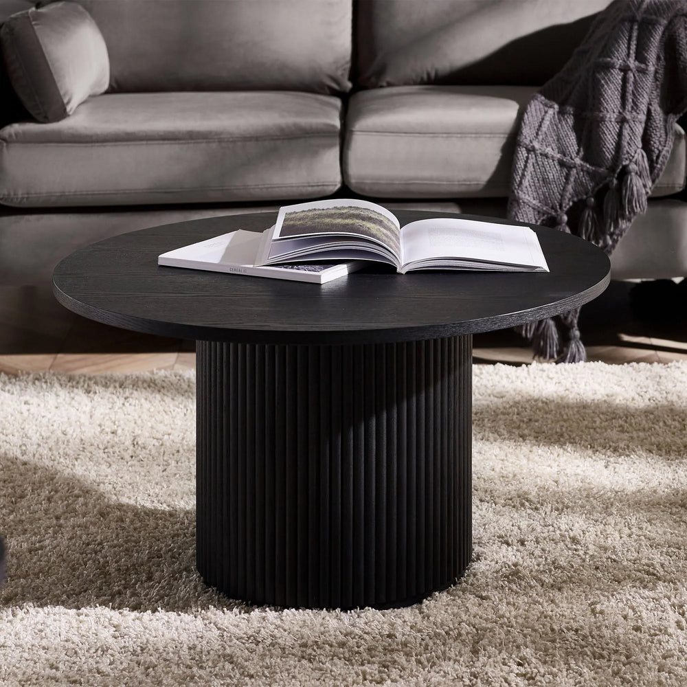 Louis Round Coffee Table - Black - LOU006