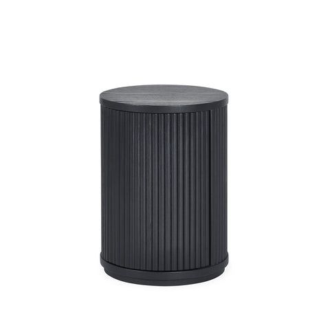 Louis Side Table With Door - Black - LOU009
