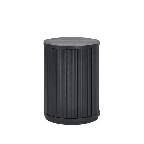 Louis Side Table With Door - Black - LOU009