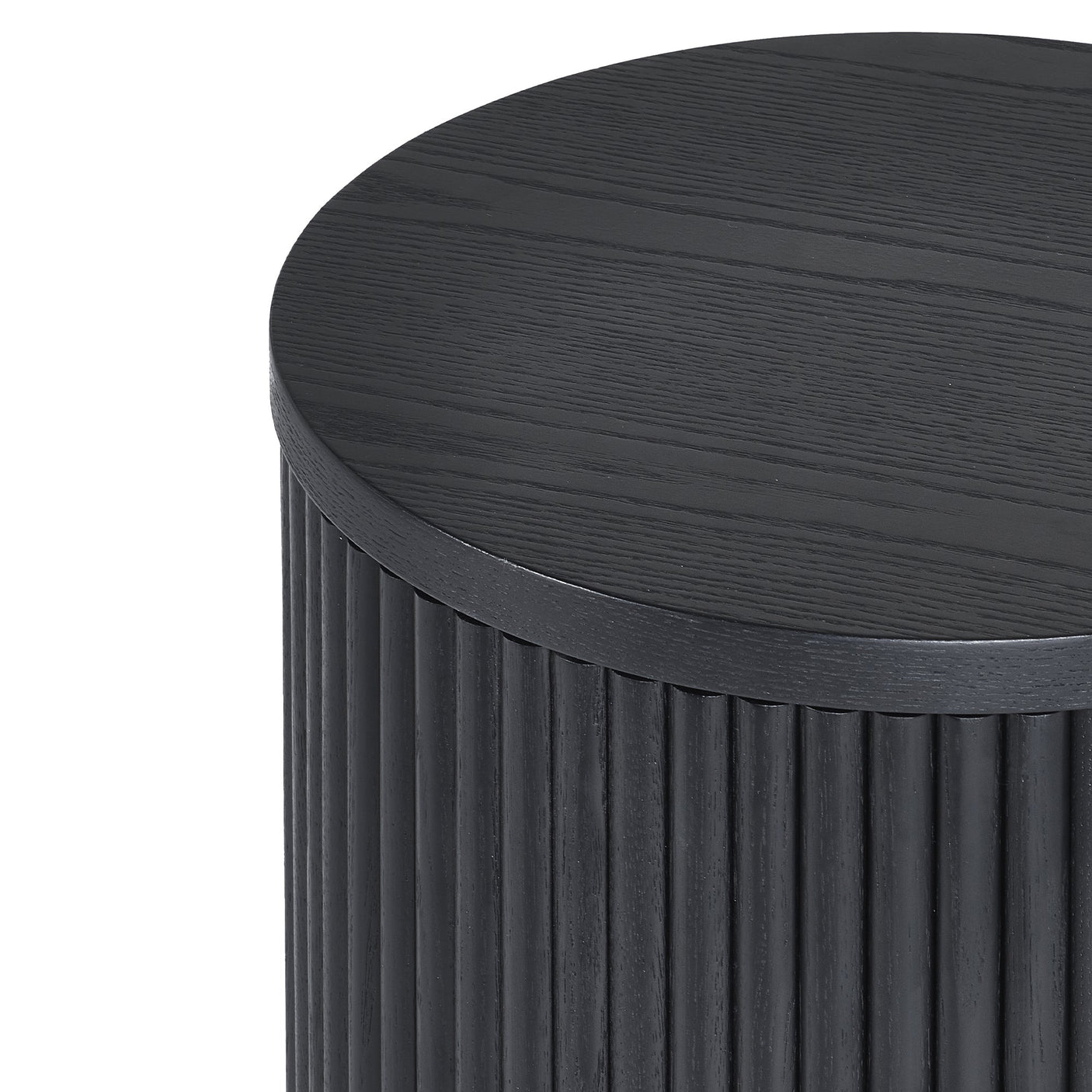 Louis Side Table With Door - Black - LOU009