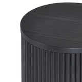 Louis Side Table With Door - Black - LOU009