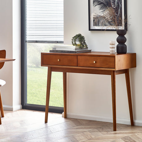 Lowry Writing Desk With 2 Drawers - Brown - LOW006