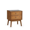 Lowry 2 Drawer Bedside - Brown - LOW051