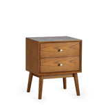 Lowry 2 Drawer Bedside - Brown - LOW051