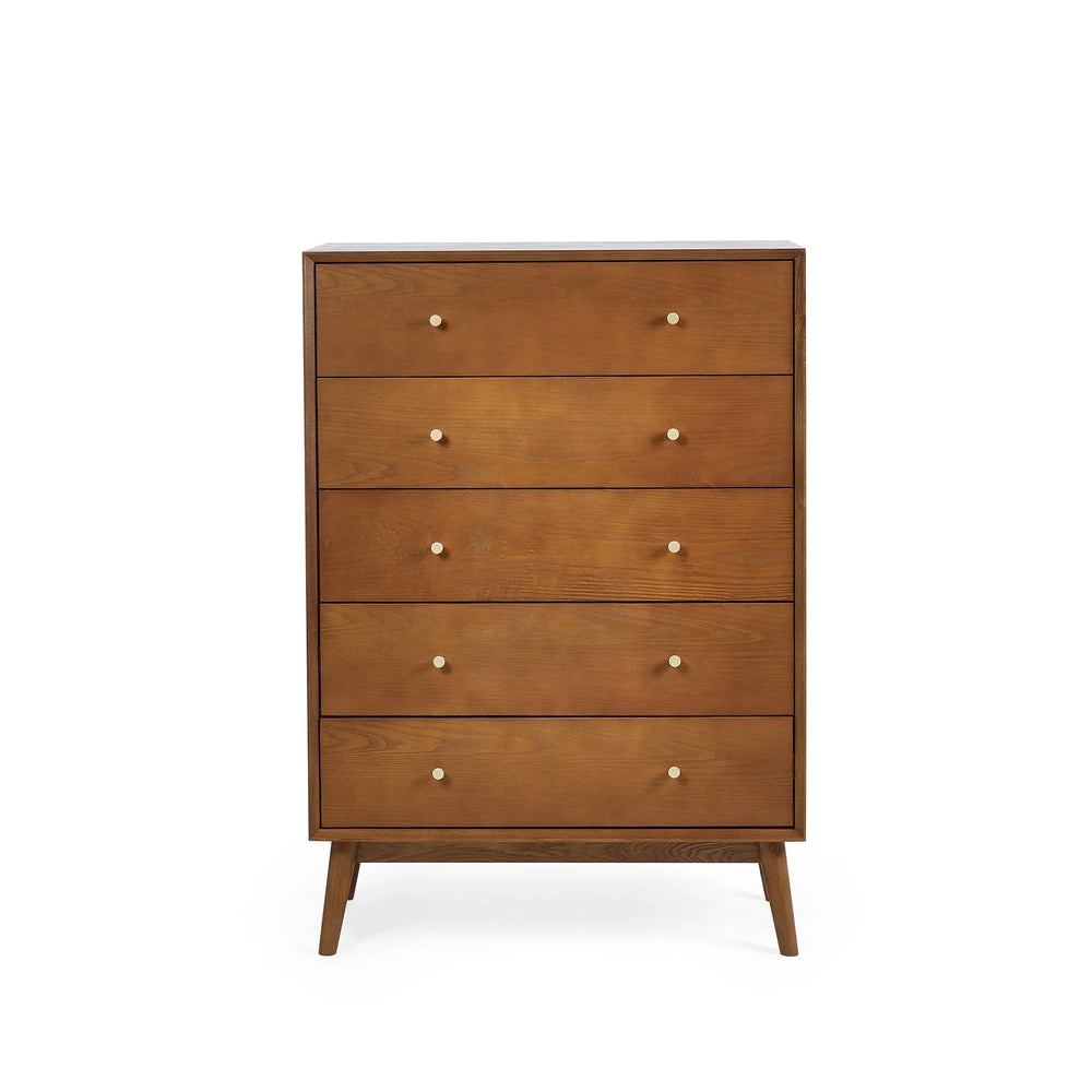 Lowry 5 Drawer Chest - Brown - LOW053