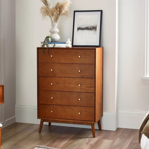 Lowry 5 Drawer Chest - Brown - LOW053