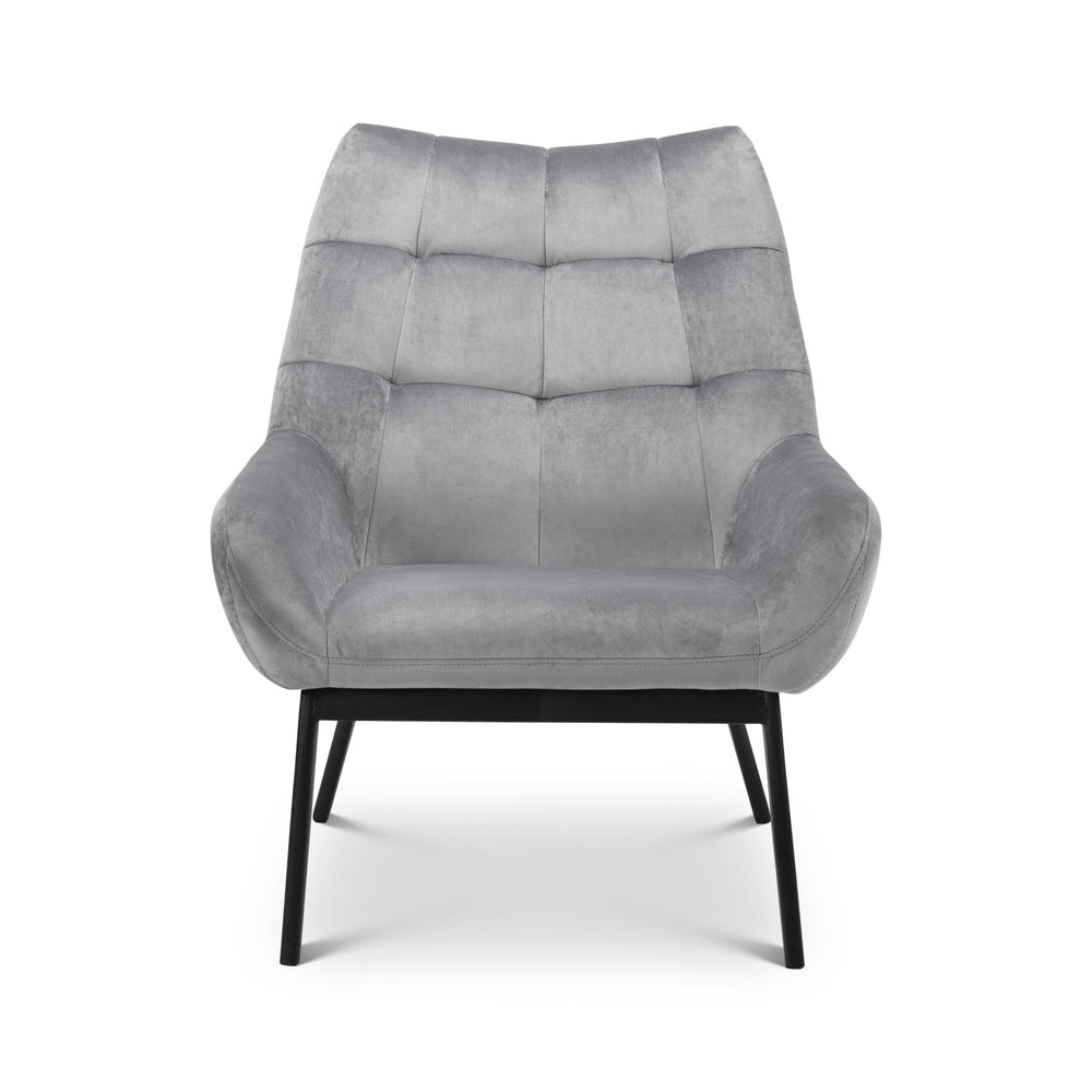 Lucerne Velvet Chair - Grey - LUC201