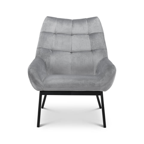 Lucerne Velvet Chair - Grey - LUC201