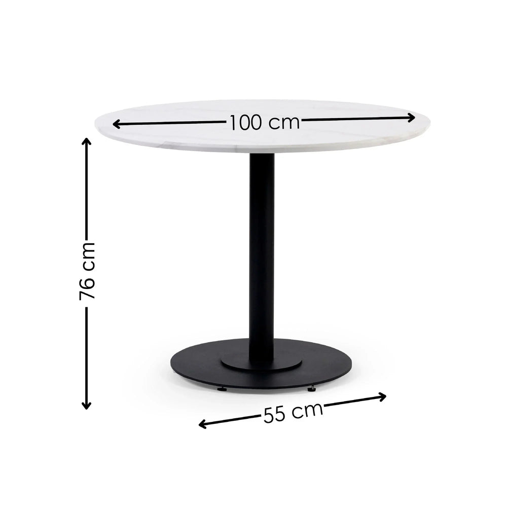 Luca Round Table - Black / 80cm - LUC302