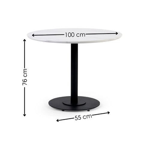 Luca Round Table - Black / 80cm - LUC302