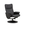 Lugano Recliner And Stool With Covered Base - Black - LUG001