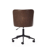 Luxe Office Chair In Brown Faux Leather