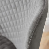 Luxe Office Chair In Grey Velvet
