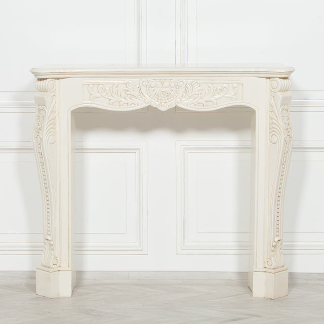 Aged Ivory Carved Fire Surround