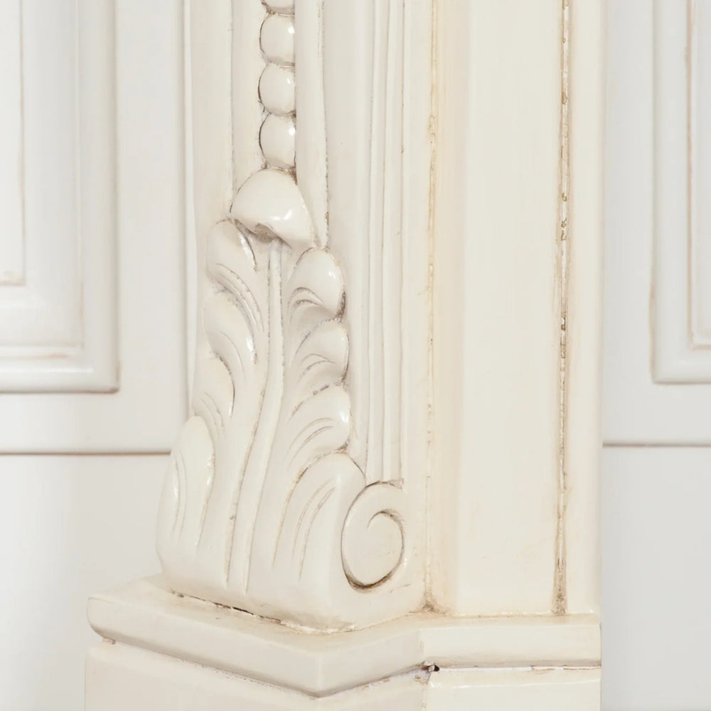 Aged Ivory Carved Fire Surround
