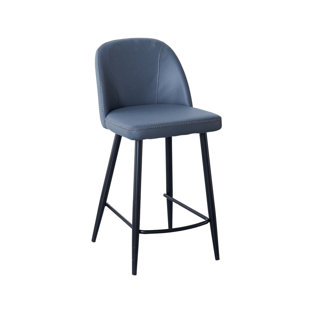 Leo Bar Stool Grey - Black Legs