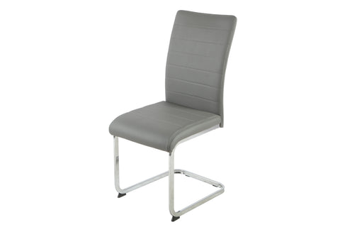Liana Grey PU Chair - chrome legs